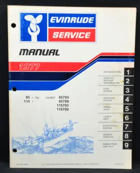 5309 1977 Evinrude Oem 85/115 Hp See Cover Photo Service Manual P/n Vg