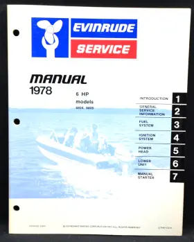 5393 1978 Evinrude Oem 6 Hp See Cover Photo Service Manual P/n Vg