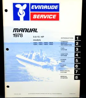 5394 1978 Evinrude Oem 9.9/15 Hp See Cover Photo Service Manual P/n Vg