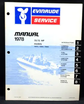 5397 1978 Evinrude Oem 70/75 Hp See Cover Photo Service Manual P/n Vg