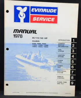 5398 1978 Evinrude Oem 85/115/140 See Cover Photo Service Manual P/n Vg
