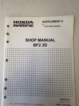 61zw600e2ze1 Honda Marine Supplement Z Bf2.3d 1st Edition Shop Manual Bn51