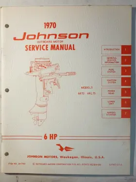 Jm-7003 6rl70 Omc 1970 Johnson 6 Hp Models Outboard Service Manual