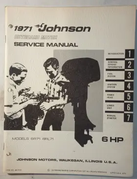 Jm-7103 6rl71 Omc 1971 Johnson 6 Hp 6r71 Model Outboard Service Manual
