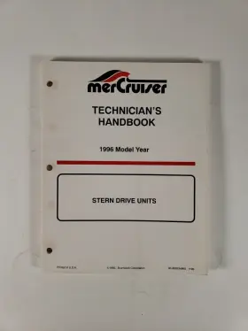 90-806534960 Mercruiser Technicians Handbook 1996 Model Yr Stern Drive Unit P/n 90-806534960 Mercruiser Technicians Handbook 1996 Model Yr Stern Drive Unit P/n
