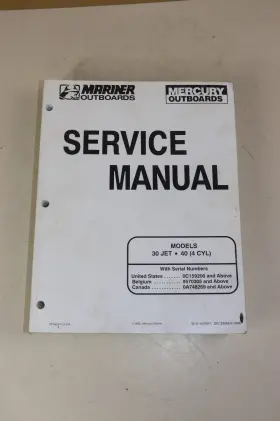 90-814676r1 Mariner Mercury Service Manual 30 Jet 40 4cyl 1996
