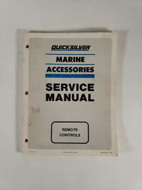 90-814705 Quicksilver Marine Accessories Service Manual Remote Controls P/n 1989