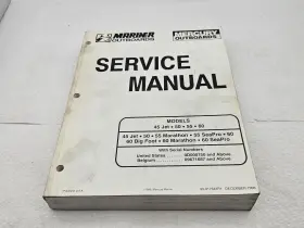90-817643r1 Mercury Manual Mariner 45 Jet 50 55 60 Marathon Seapro Bigfoot
