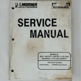 90-822900r2 Mercury Mariner Outboard 3l Seapro Marathon 225 250 Service Manual