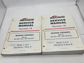 90-823224-2 Mercruiser Service Manual #16 Marine Engines Gm V-8 454 502 Set Of 2