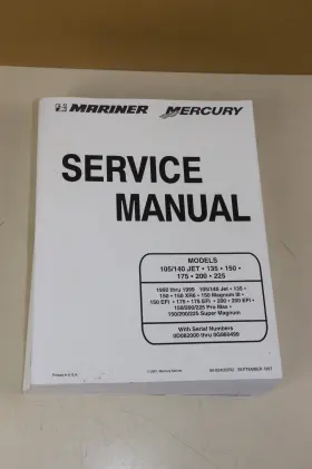90-824052r2 Mariner Mercury Service Manual 1997 105/140 Jet 130 150 175 200 225