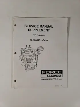 90-826660-1 Force Outboards Service Manual Supplement 90-120 Hp L-drive P/n