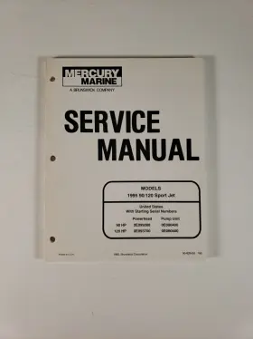 90-828455 Mariner Outboards Service Manual Models 1995 90/120 Sport Jet P/n