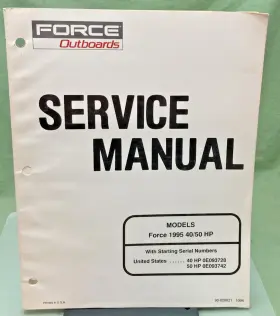 90-828821 New Genuine Force Outboards 40/50 Hp Service Manual 1995