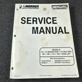90-830234r1 Mercury/mariner Outboards Service Manual Models 75-125 65/80 Jet