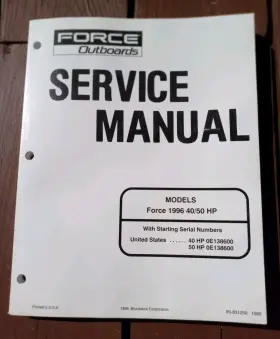 90-831250 1996 Force Outboards Service Repair Manual 40/50 Hp 1995 Oem
