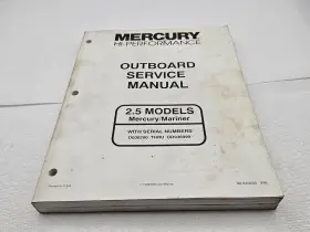 90-849240 Mercury Mariner Hi-performance 2.5 Service Manual Outboard Pub 1996