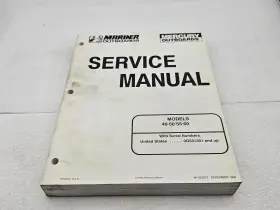 90-852572 Mercury Service Manual Mariner Outboards 40 50 55 60 Pub 1996 P/n#