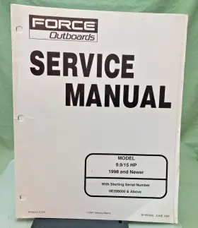 90-855906 New Genuine Force Outboards 9.9/15 Hp Service Manual 1997
