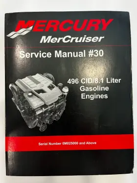 90-863161t01 Mercury Mercruiser Service Manual #30 496 Cid 8.l Liter Gas Engines