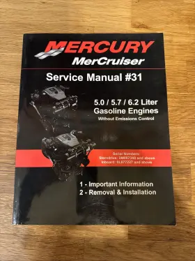 90-864260100 Mercury Mercruiser 5/5.7/6.2l Gasoline Engines Service Manual #31