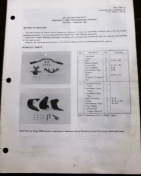 99931-1225-02 #99931-1225-02 Used- Kawasaki 1991 Jet Ski Jf650 Pwc Assembly And Preparation Manual