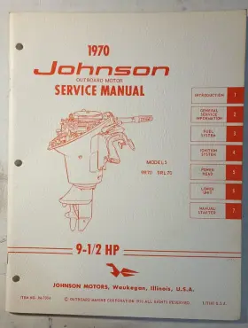 Jm-7004 9rl70 Omc 1970 Johnson 9-1/2 9.5 Hp Models Outboard Service Manual