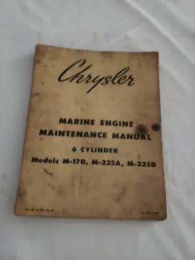 81-770-7528 Chrysler Marine Repair Manual #81-770-7528 Engine 6 Cylinder M-170 225a 225d