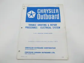 Ob977s Chrysler Marine 7/68 Outboard Service Manual Supplement 9.2 Hp Autolectric