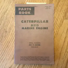 D315 Cat Caterpillar Marine Engine Parts Manual Book Catalog Guide Sn 5v1-5v540