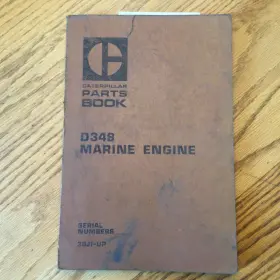 D348 Cat Caterpillar Marine Engine Parts Manual Book Catalog List Guide Sn 38j