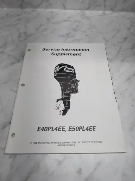 E40pl4ee Supplement Johnson Evinrude Omc Service Manual Inch Ee Models E50pl4ee