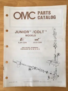 397311 Enirude Johnson Omc Parts Catalog Evinrude/johnson Outboard Junior Colt Models Ejr Jco 86