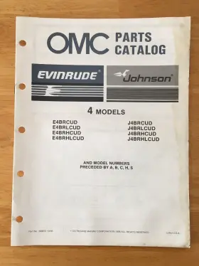 398615 Enirude Johnson Omc Parts Catalog Evinrude/johnson Outboard 4 Models E4 10/86