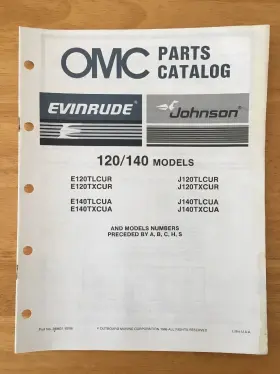 398631 Enirude Johnson Omc Parts Catalog Evinrude/johnson Outboard 120/140 Models 10/86