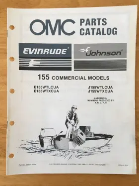 398634 Enirude Johnson Omc Parts Catalog Evinrude/johnson Outboard 155 Commercial Models 10/86
