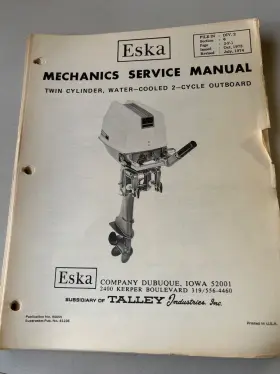 94055 Eska Twin Cylinder Outboard Mechanics Service Repair Manual 1974