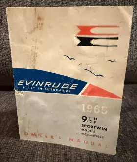 Evinrude Motors 9523 1965 Owners Manual 9.5 Hp Sportwin Models 9522 And