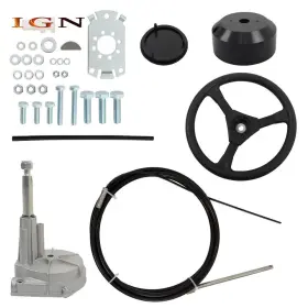 Ss13715 Genrics 15 Feet Boat Cable Rotary Steering System Outboard Kit With 13.5 Inch Wheel