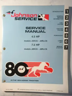 Jm-8005 J8rlcs Omc Brp 1980 Inch Cs Johnson 4.5 7.5 Hp Models Outboard Service Manual