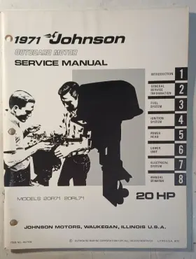Jm-7105 1971 Johnson 20 Hp 20r71 20rl71 Model Outboard Service Manual