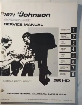 Jm-7106 1971 Johnson 25 Hp 25r71 25rl71 Models Outboard Service Manual