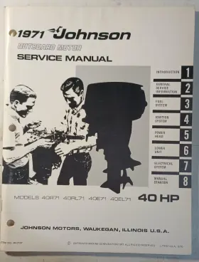 40rl740r71 Jm-7107 1971 Johnson 40hp 40e71 40el71 Model Outboard Service Manual
