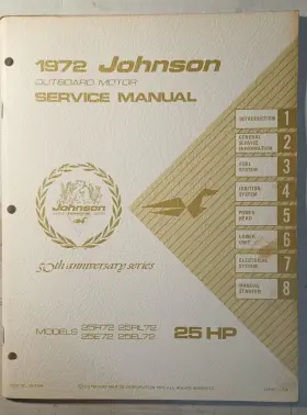 Jm-7206 Omc Brp Johnson Outboard 1972 25 Hp Models Service Manual