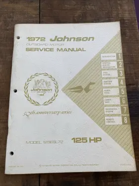 Jm-7212 1972 Johnson 125 Hp 125esl72 Model Outboard Service Manual
