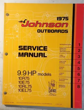 Jm-7505 1975 Johnson 9.9 Hp Models Outboard Service Manual