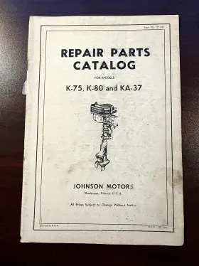 19350johnson Johnson 27-245 Outboards Model K-75 K-80 Ka-37 Repair Parts Catalog