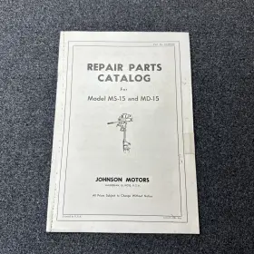 Johnson 43-300403 Repair Parts Catalog Vintage Motors Ms-15 And Md-15