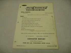 Kiekhaefer Mercury C90-37333 90-37333 1967 Mercruiser Ii Stern Drive Unit Parts List Manual