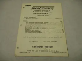 Kiekhaefer Mercury C90-52283 90-52283 1968 Mercruiser Ii Stern Drive 1.78 1 Gear Ratio Parts Manual